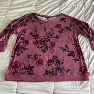 Floral Pink and Mauve Sweater Top 2025-2